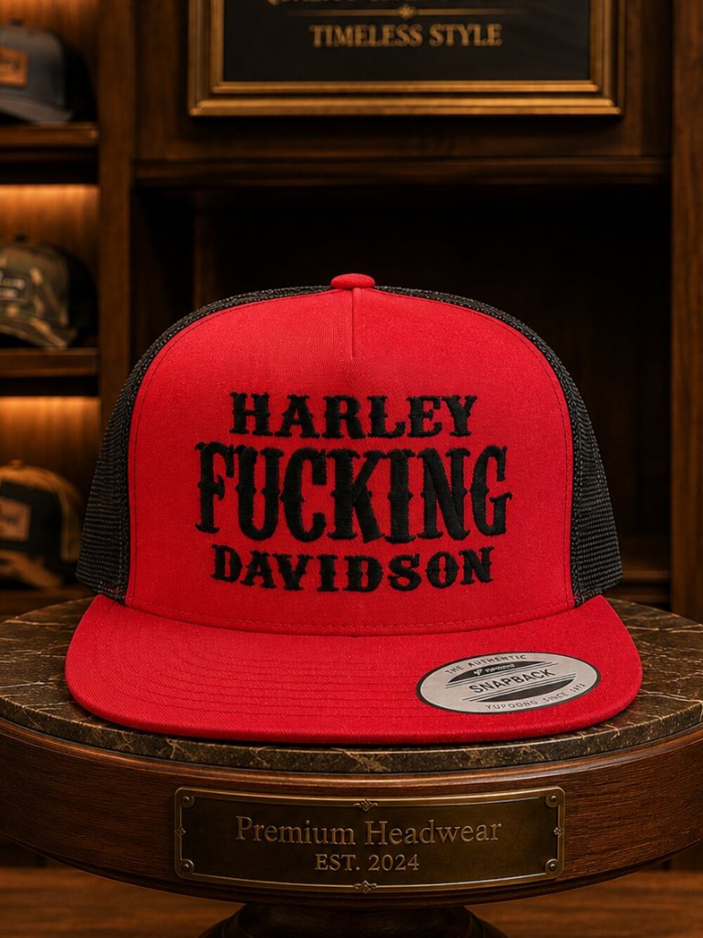 HD Harley F-ing Davidson Flat Bill Trucker Mesh Snapback Cap Hat
